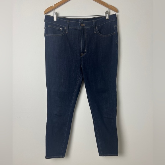 J. Crew Factory 10" High Rise Skinny Signature Stretch Dark Wash Jeans Size 32P - Picture 3 of 14